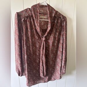 Max Studio Floral Blouse in Salmon Pink